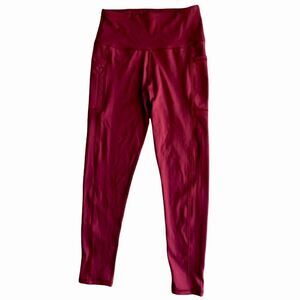 Leg End Rust Burgundy  Athletic Yoga high Rise High Waist Leggings sz M